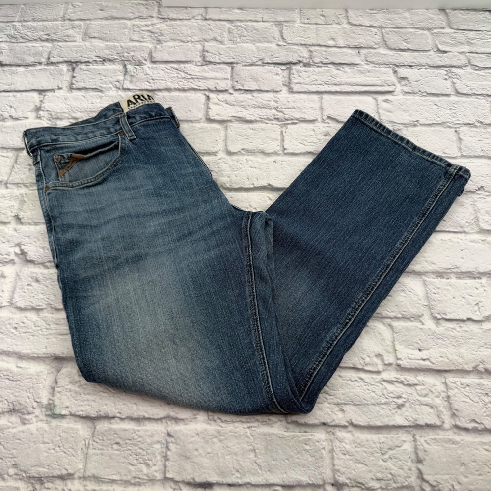 Ariat Mens M4 Low Rise Boot Cut Jeans Medium Wash Blue Denim 35x32